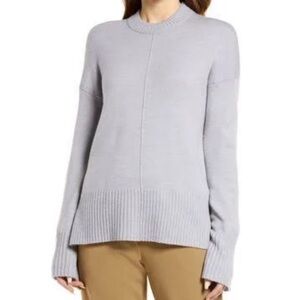 NEW Nordstrom Merino Wool Wide Sleeve‎ Knit Sweater Grey Size Medium 2021 Warm M